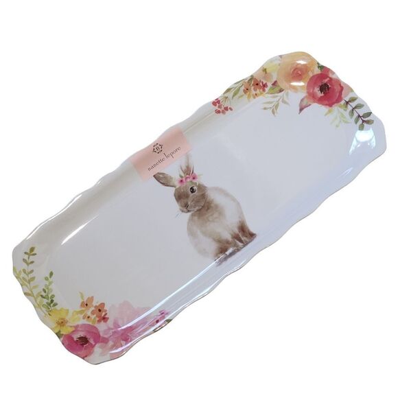 Easter tray with bunny and flowers - Picture 1 of 3